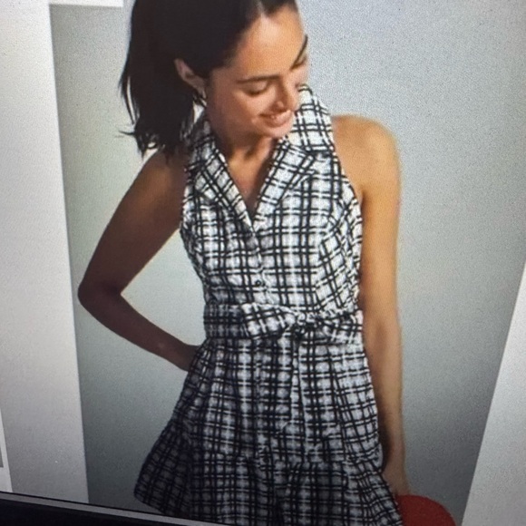 Anthropologie Dresses & Skirts - Maeve By Anthropologie Size 14 Plaid Mini Shirt Dress Sleeveless Garden Party